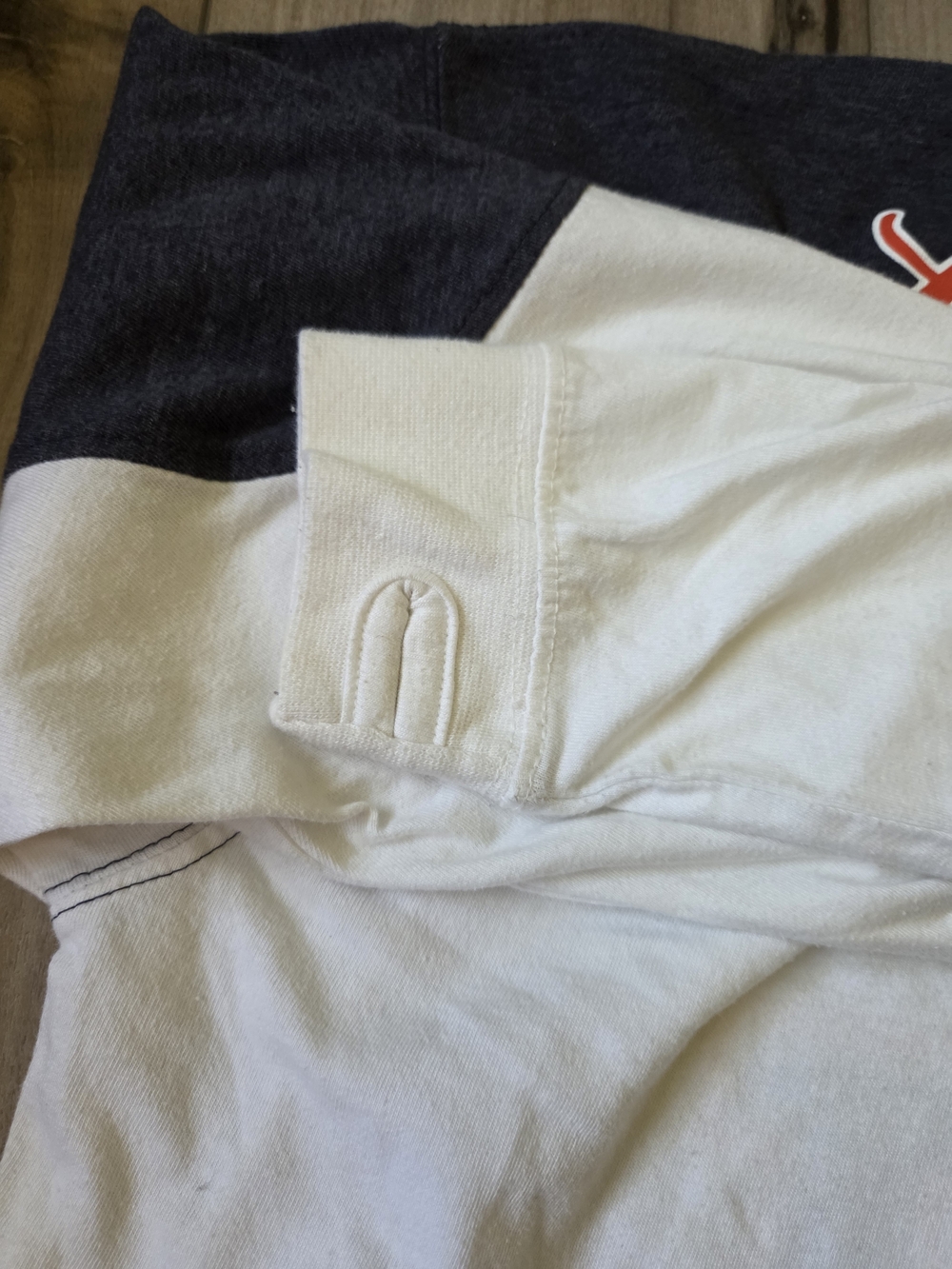 Three-Square Long Sleeve Auburn Tee - White/Navy - Picture 8 of 8